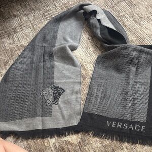 Versace Black and Gray Men's Scarf